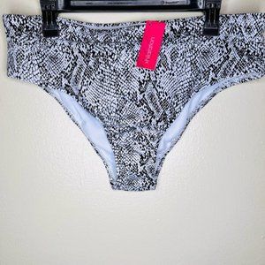 NWT Xhilaration Bikini Bottoms 14W Black & White Snakeskin Print High Waisted